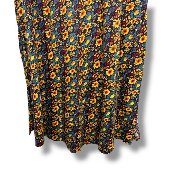 Natural Life Floral Pocket Maxi Dress Sleeveless V Neck Blue Yellow Red M - Picture 5 of 6